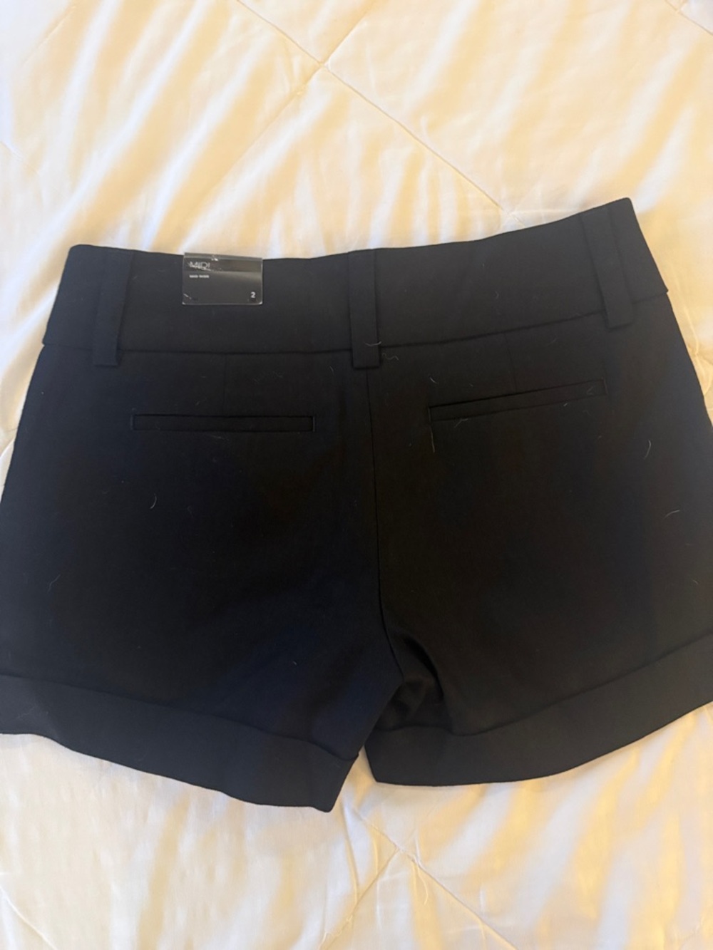 Express Black High-Waist Cuffed Dress Shorts - Picture 2 of 5
